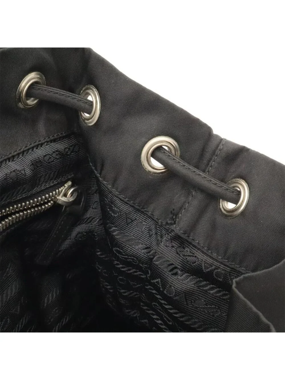 Prada Vela Backpack Nylon Leather Nero Black Silver Domestic Boutique Purchase